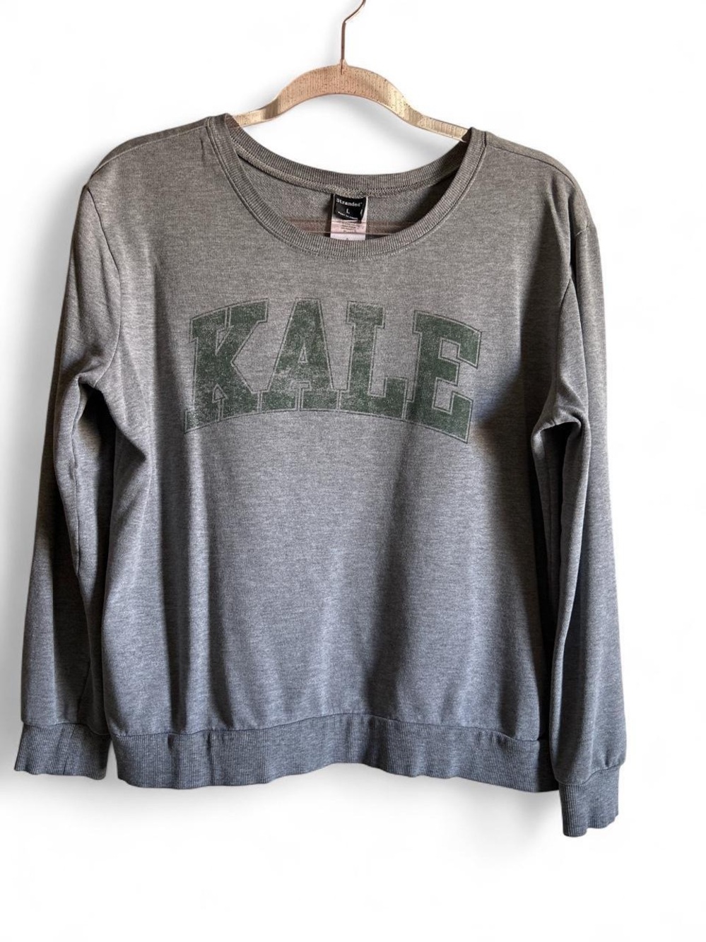Target Gray Crewneck Sweatshirt with Faded Green KALE Graphic size L